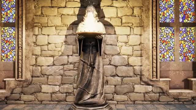 Statues of Medieval Monks: Stock Motion Graphics