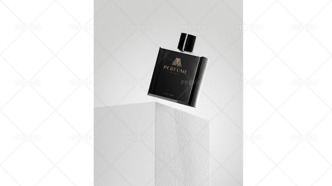Luxury Brand Perfume Glass Bottle Logo Mockup Stock Illustration