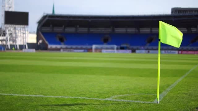 Soccer Field Corner Flag: Stock Video