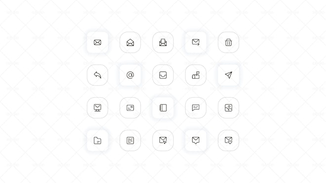 20 Email Line Icons - Graphics | Motion Array