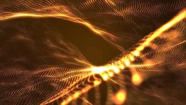 Gold Glowing Waves: Stock Motion Graphics