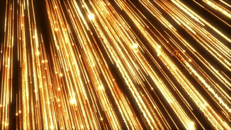 Gold Streaks With Downward Lights: Stock Motion Graphics