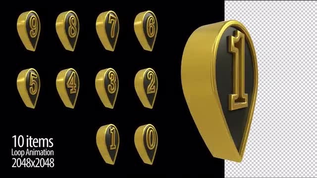 3D Location Numbers Pack: Stock Motion Graphics