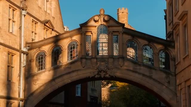 Bridge Of Sighs By Sunset, Oxford: Stock Video