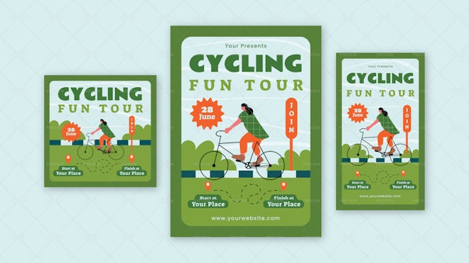 Cycling Fun Tour Promotion Template - Graphics | Motion Array