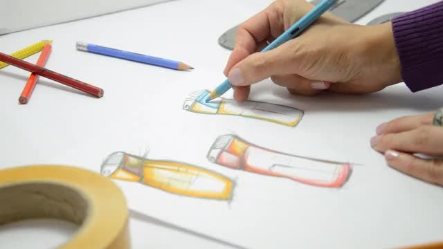 Industrial Designer At Work: Stock Video