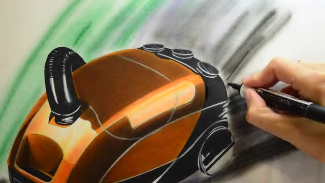 Designer Drawing A Vacuum Cleaner: Stock Video