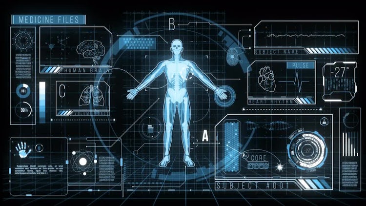 Futuristic HUD Medicine Screen Data - Stock Motion ...