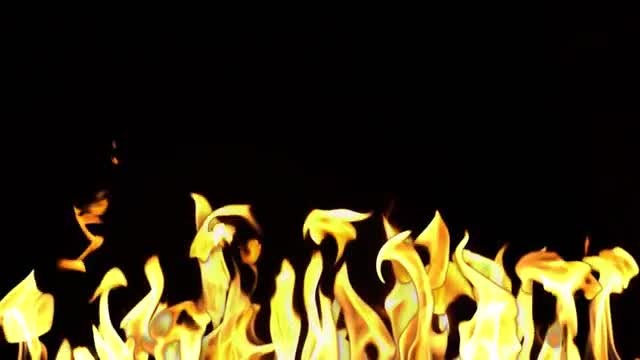 Flames Isolated on Black Background: Stock Video