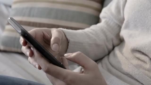 Close-up Of Shot Woman Texting: Stock Video