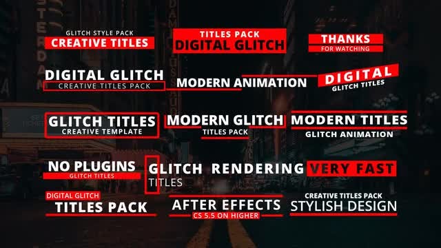 Glitch Titles: Motion Graphics Templates