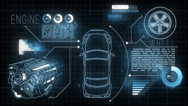 Car HUD Screen: Stock Motion Graphics