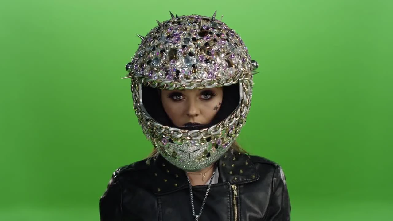 Bedazzled Biker Helmet - Stock Video | Motion Array