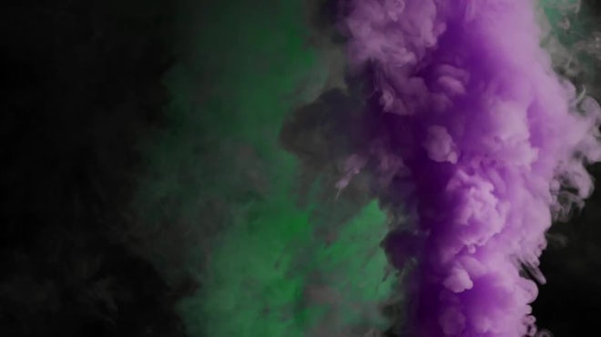 Green And Purple Smoke Spreading - Stock Video | Motion Array