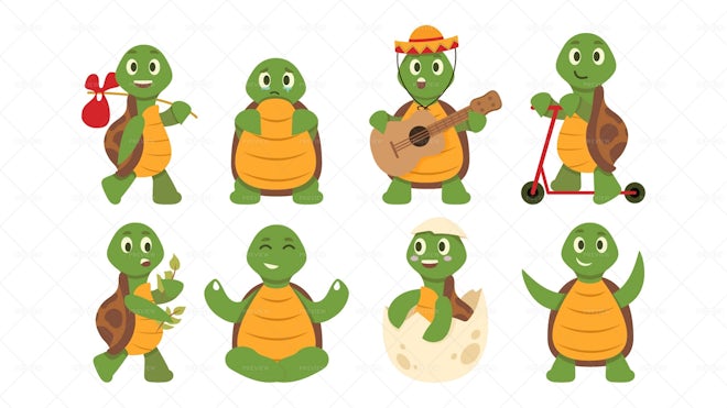 cute tortoise animated