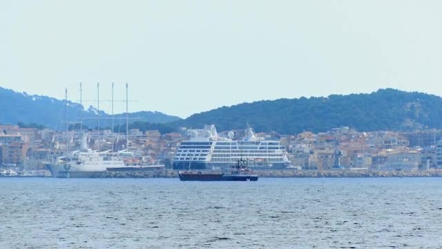 Big Ship On Small Harbor: Stock Video