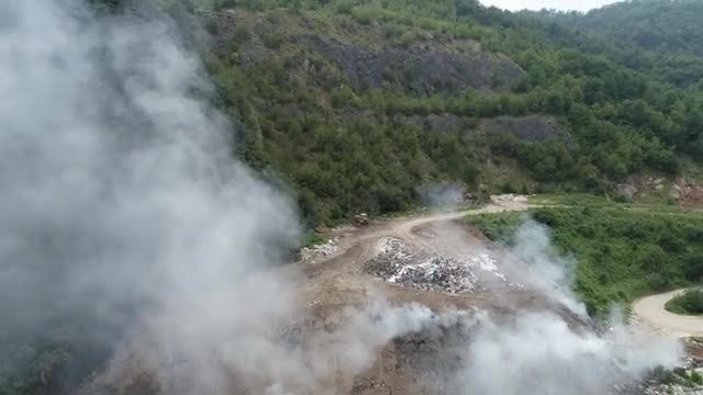 Burning Trash On The Hill: Stock Video