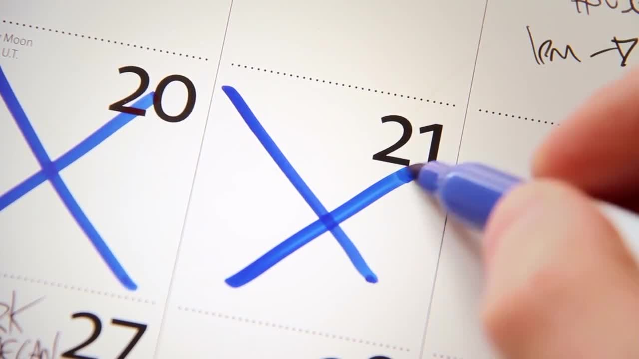 Crossing Off Days On Calendar Stock Video Motion Array