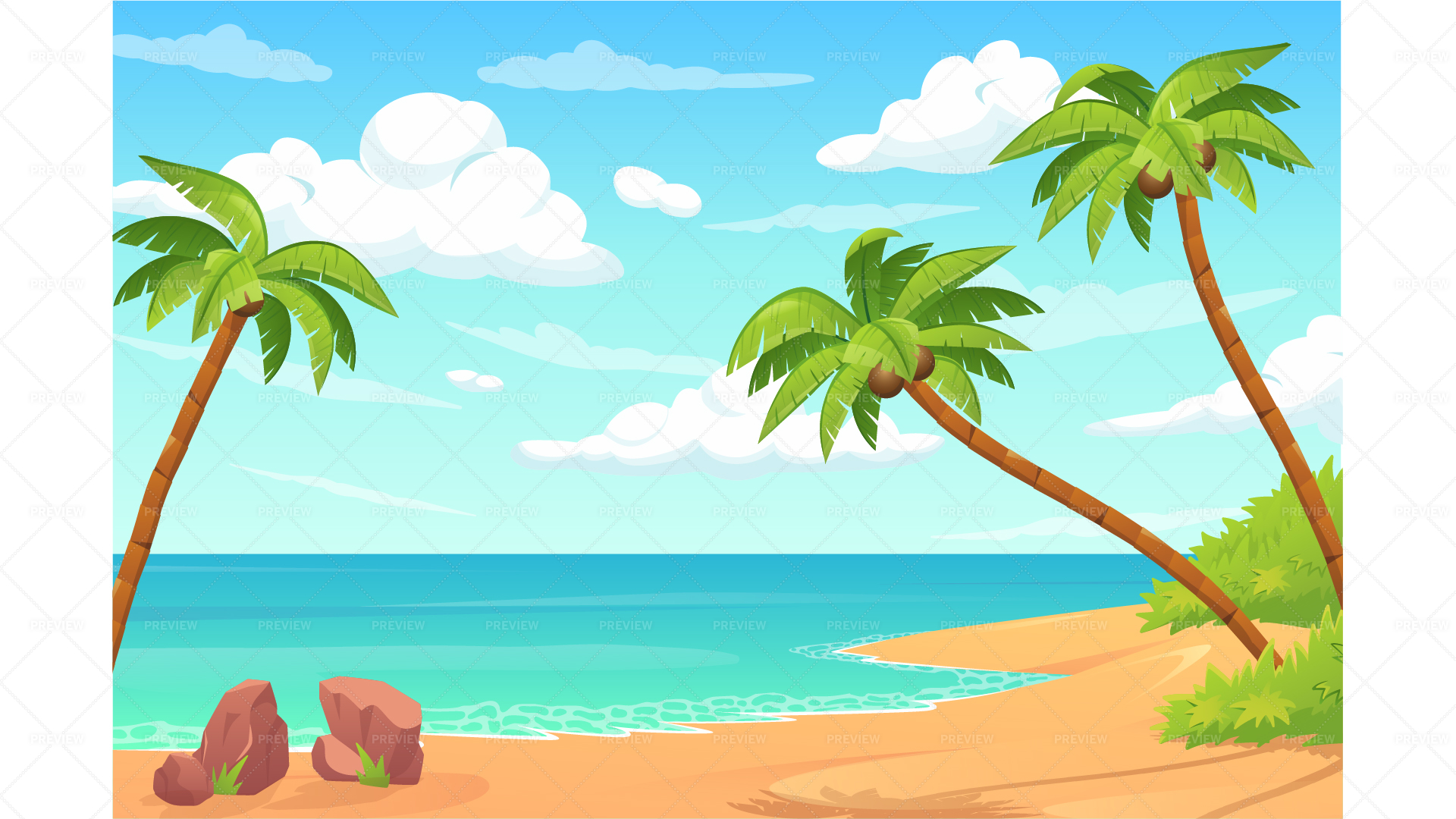 Download Anime Beach Background | Wallpapers.com