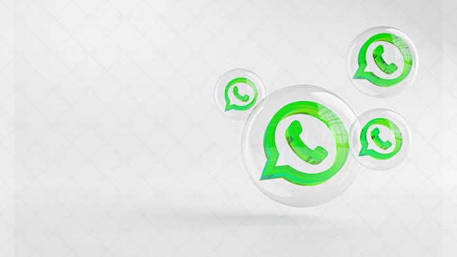 Whatsapp Acrylic Icons Bubble Background - Graphics