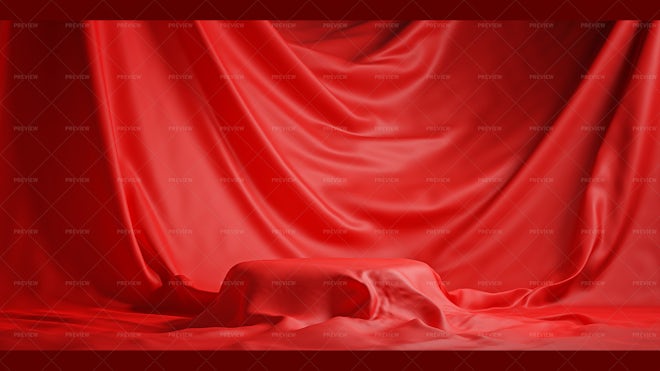 Red Cloth Draped Podium - Graphics
