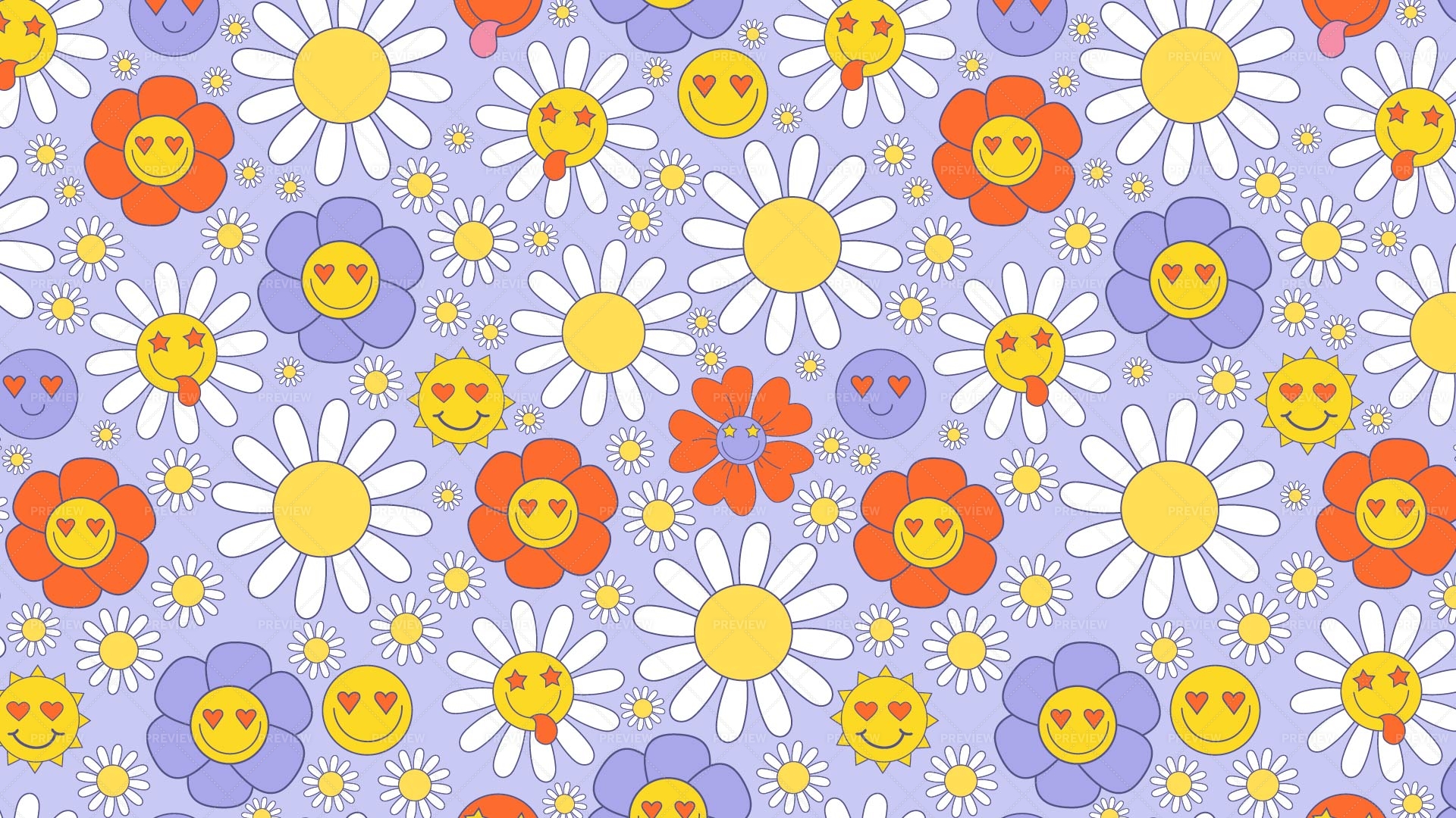 Retro Daisy Flower Seamless Pattern Graphics Motion Array   Preview 1405416 No8zRnmIj5dNS6m0 Large 