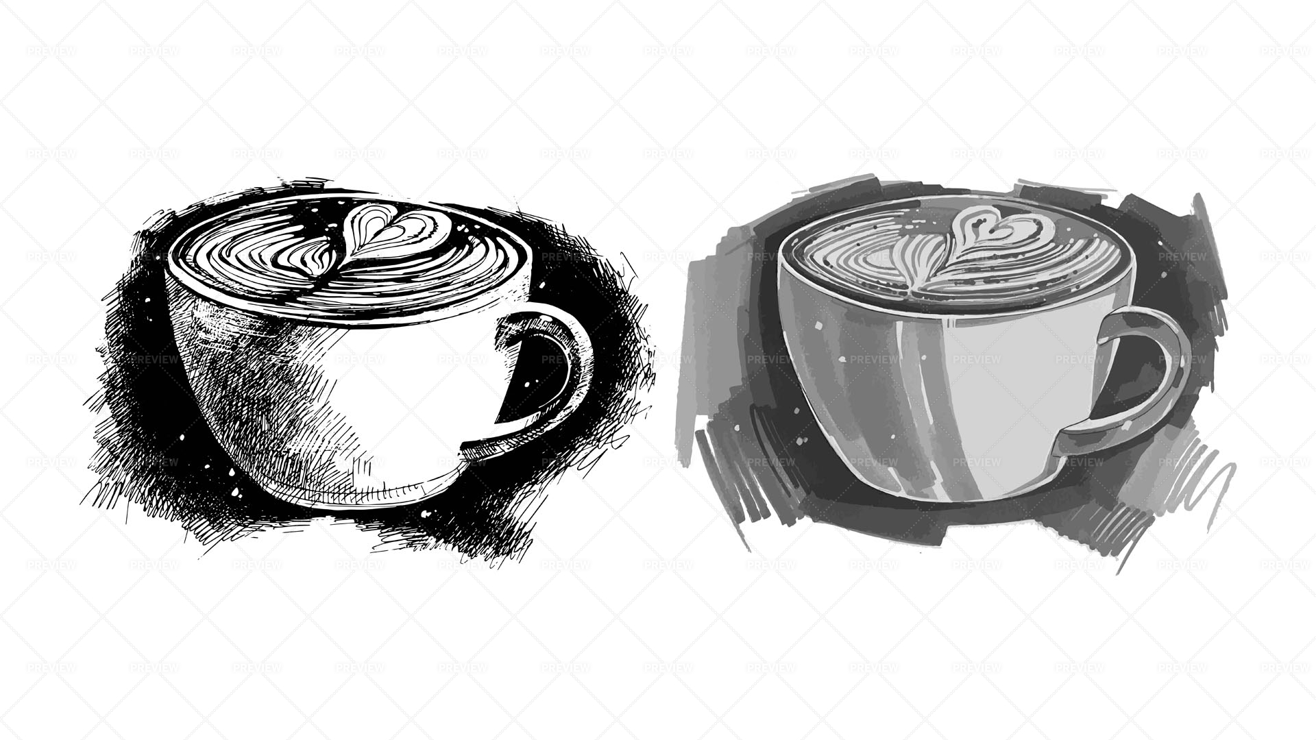doodle freehand sketch drawing of coffee cup. v - Stock Illustration  [85672172] - PIXTA