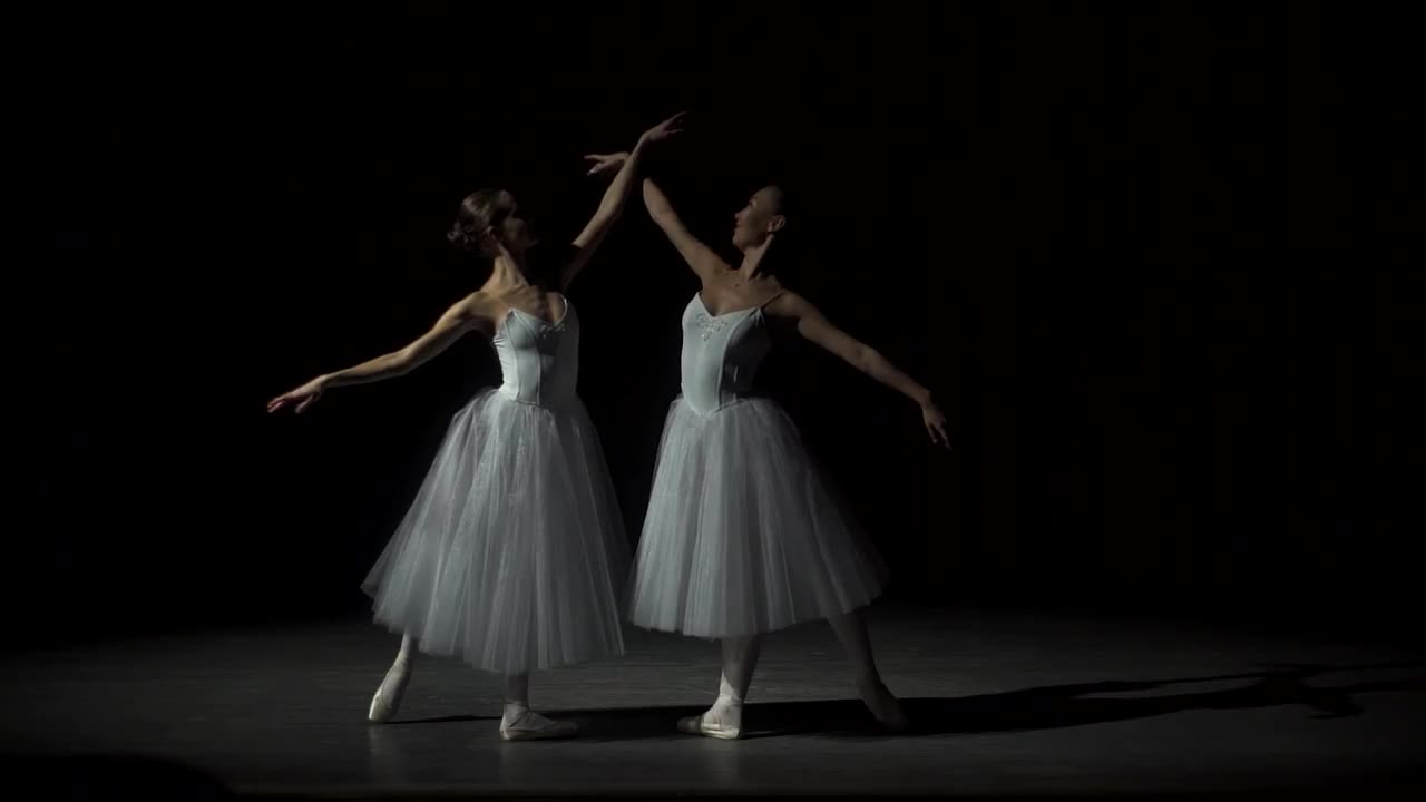 Two Ballerinas Stock Video Motion Array 
