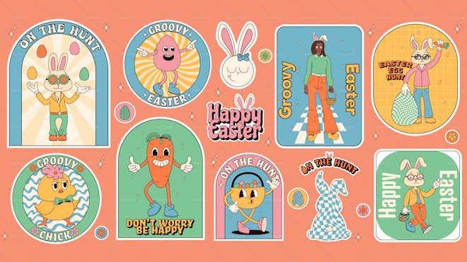 Stickers, Easter stickers, chicky stickers, kids stickers, childrens  stickers, tiny stickers, easter