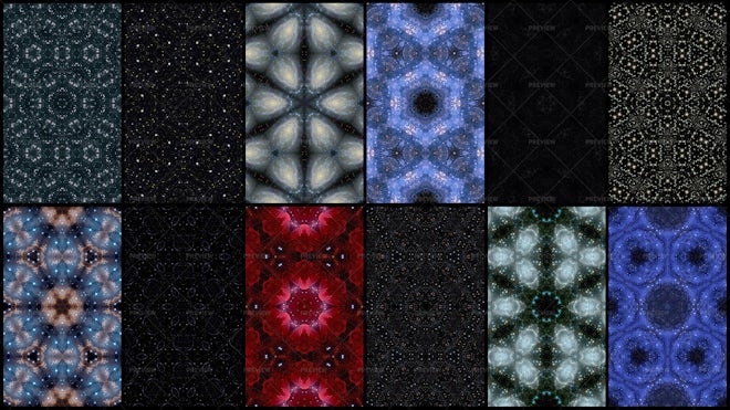 12 Space Kaleidoscope Patterns - Graphics