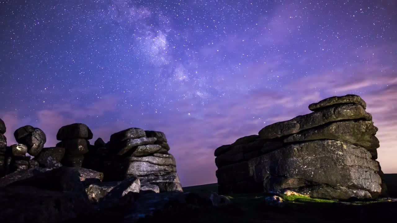 Milky Way Sky Over Dartmoor - Stock Video | Motion Array