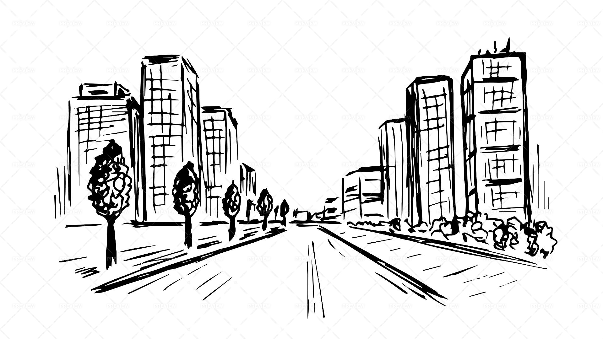How to Draw a City Street in One Point Perspective - YouTube
