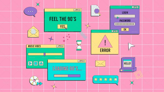 17 Vaporwave UI And UX Elements - Graphics | Motion Array