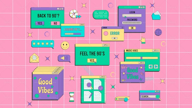 25 Vaporwave Ui And Ux Elements - Graphics 