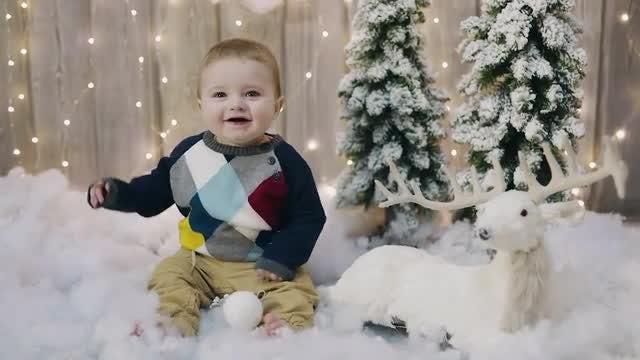 Happy Baby's First Christmas: Stock Video