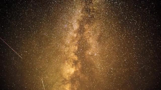 Orange Sky With Shiny Stars: Stock Video