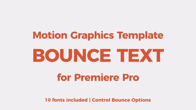 Bounce Text Tool: Motion Graphics Templates