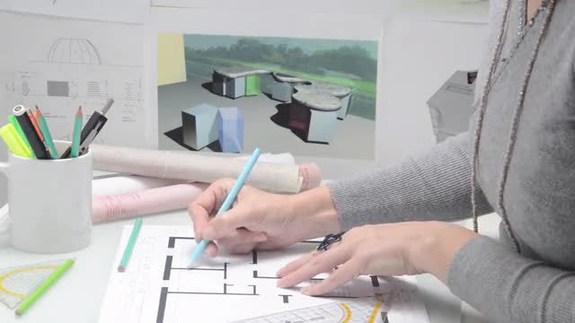 Architect In The Office Working: Stock Video