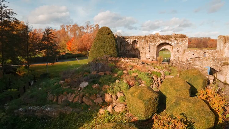 Gardens Of An English Castle: Stock Video