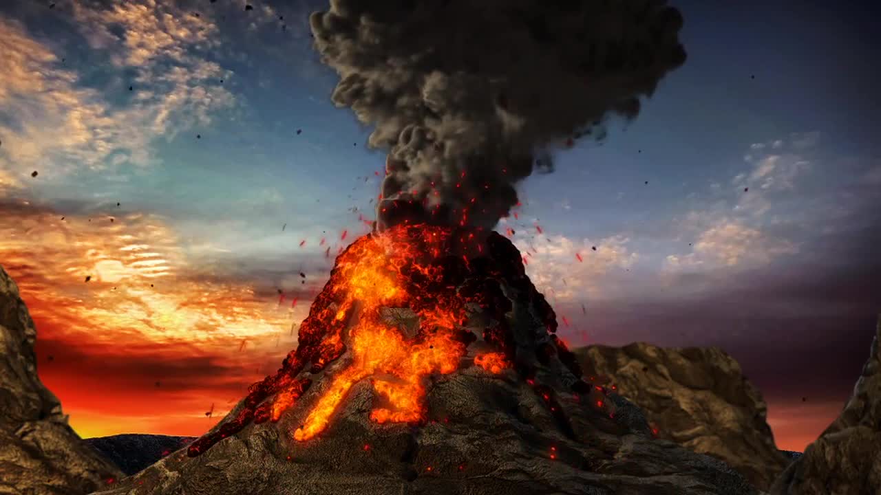 Violent Volcanic  Eruption Effect Stock Motion Graphics 