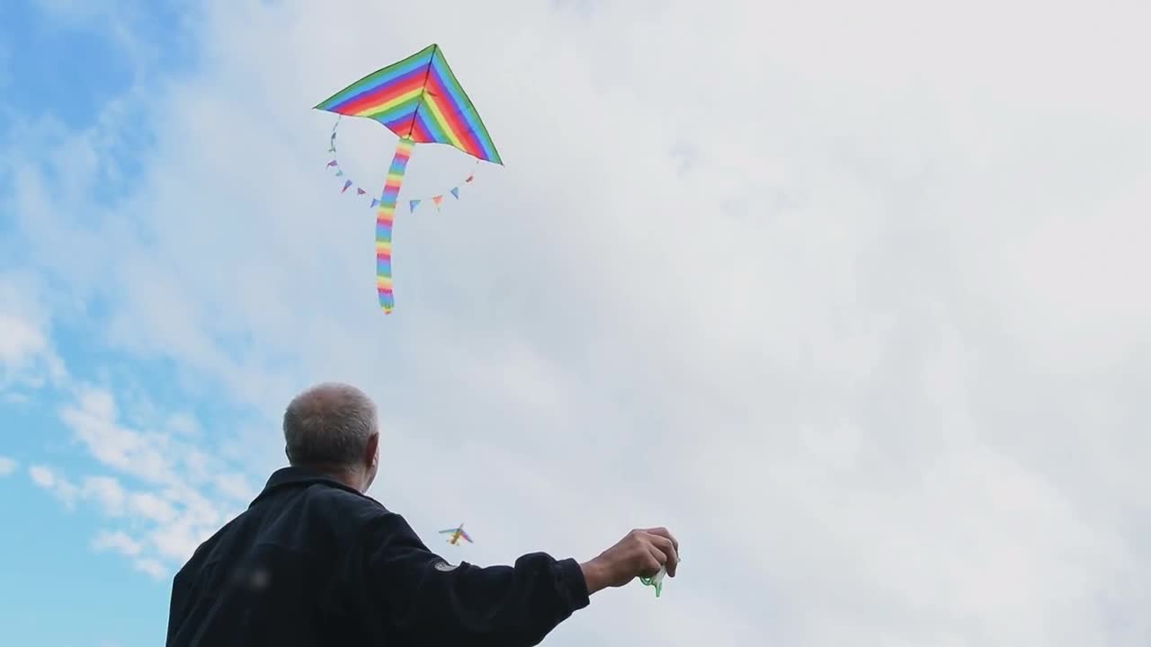 Man Flying A Kite Stock Video Motion Array