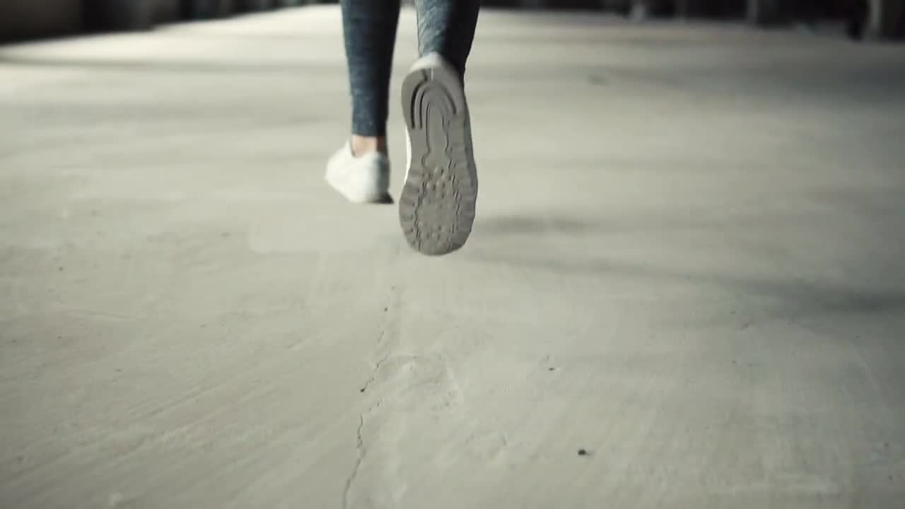 Girl Running On Concrete Floor Stock Video Motion Array