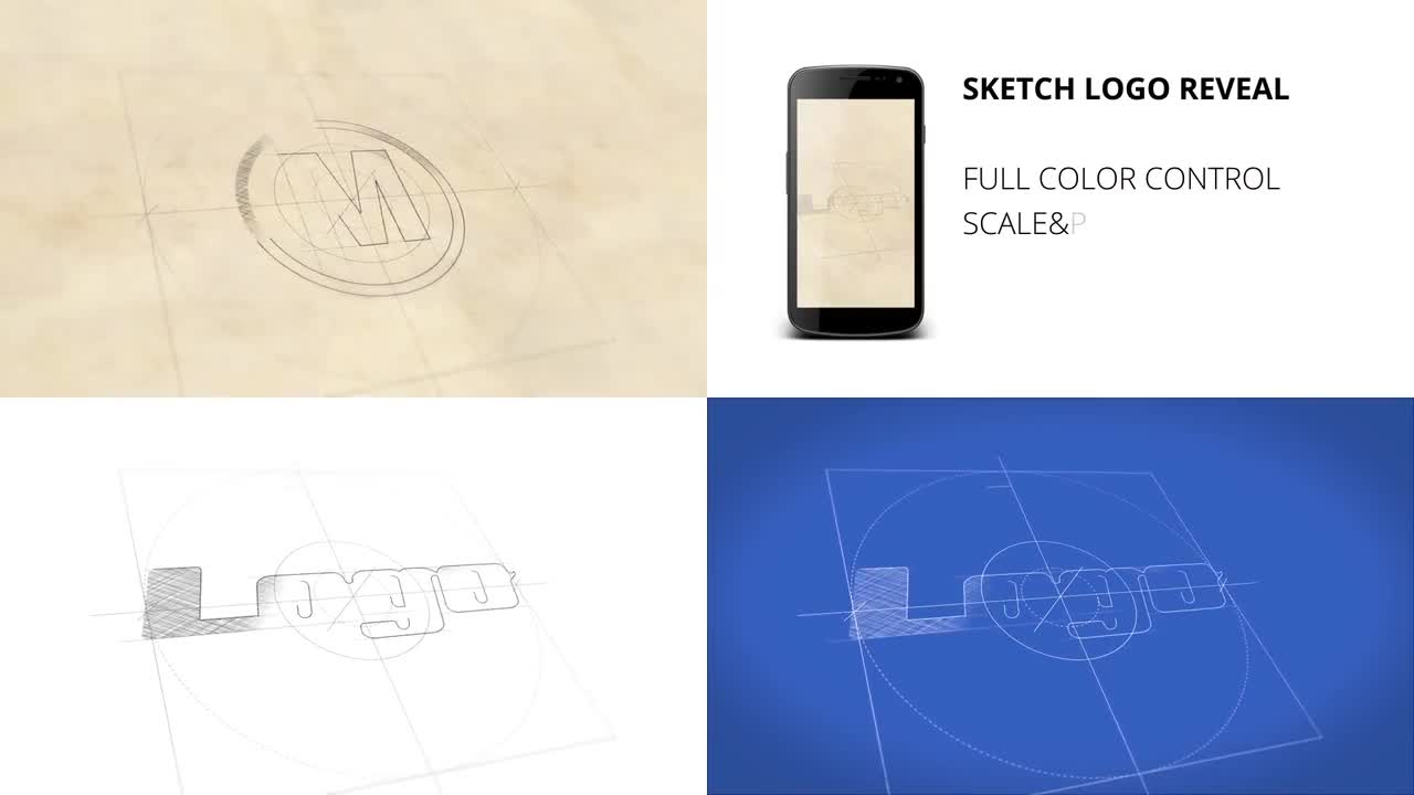 Sketch Logo Reveal Vertical After Effects Templates