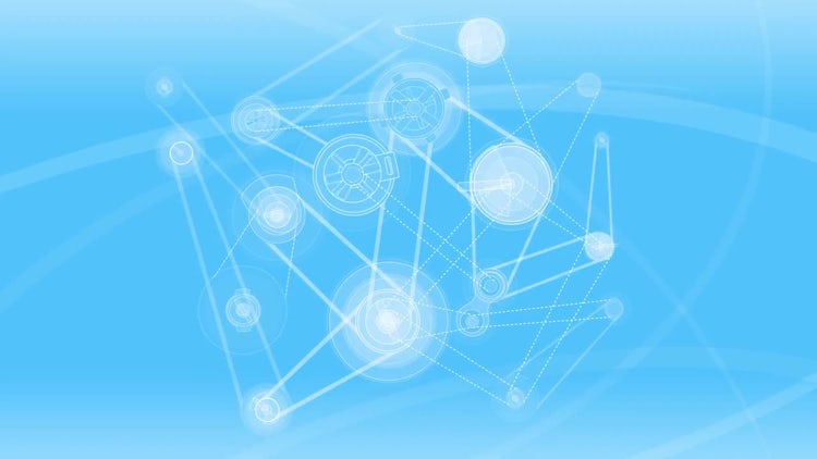 Animation Mechanisms Over Blue: Stock Motion Graphics