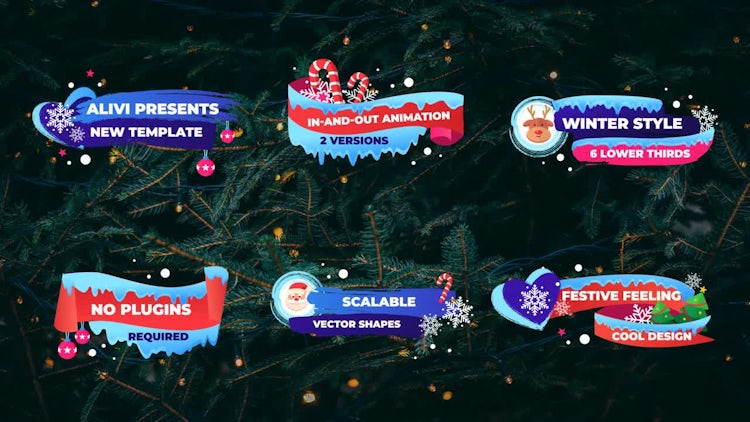 6 Winter Lower Thirds: After Effects Templates