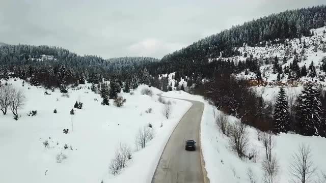 Car Driving In The Mountains: Stock Video