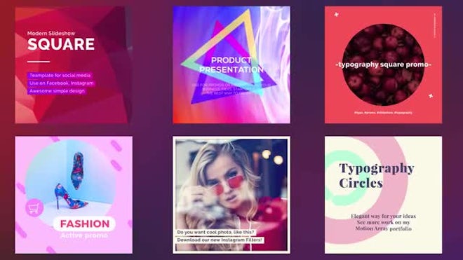 Download Square Social Media Pack After Effects Templates Motion Array