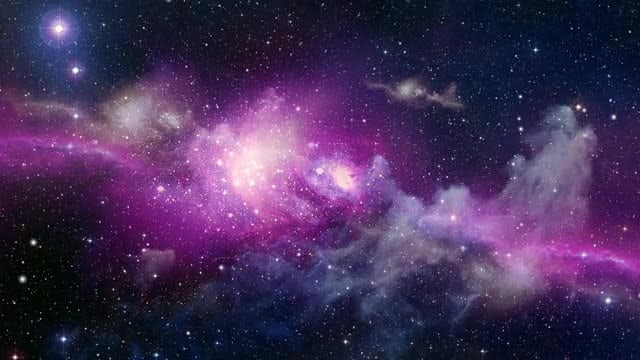 Purple Belt Space Galaxy Panorama: Stock Motion Graphics