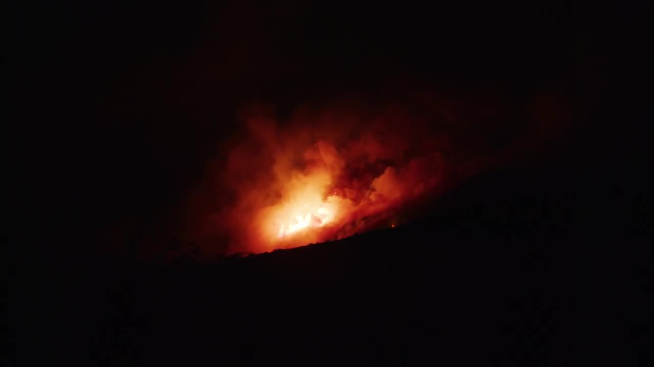 Wildfire Spreading At Night Stock Video Motion Array