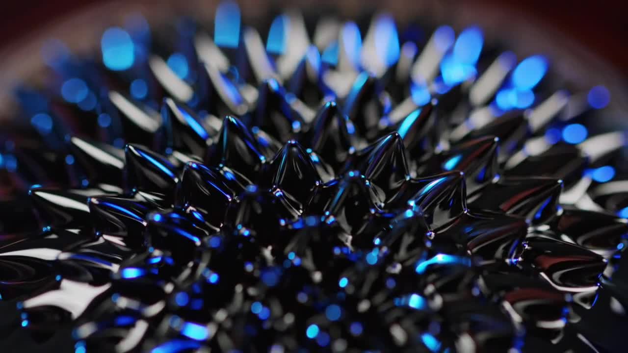 Blue-silver Ferrofluid Patterns - Stock Video 